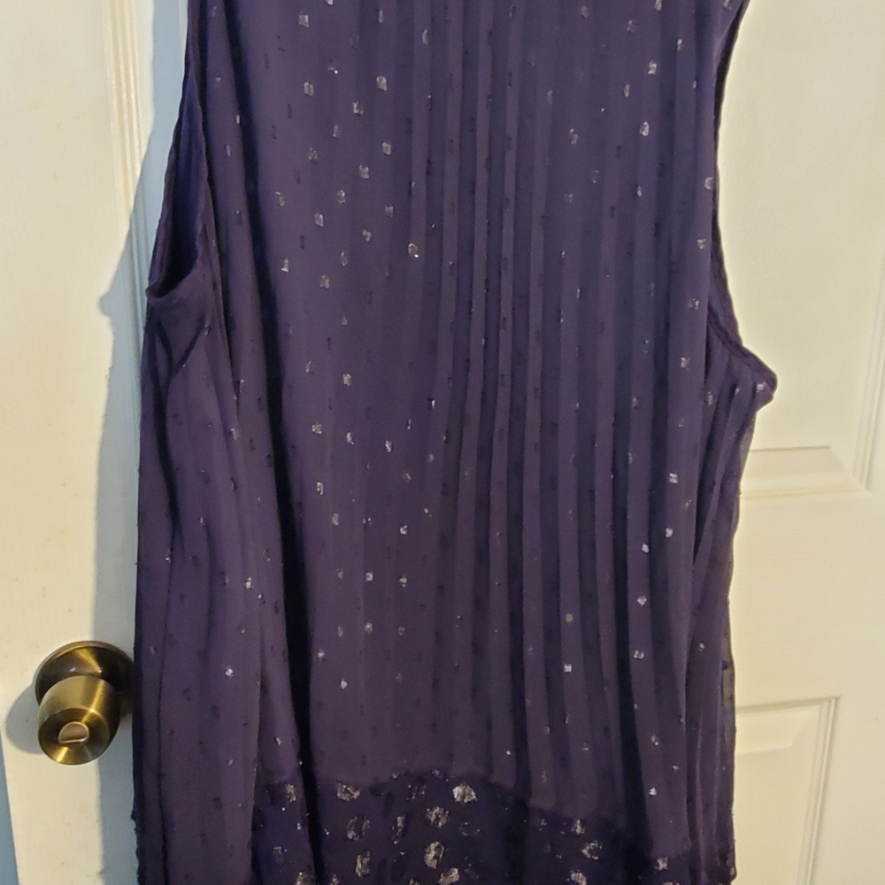 Lane Bryant Navy Sleeveless Blouse - Picture 4 of 4